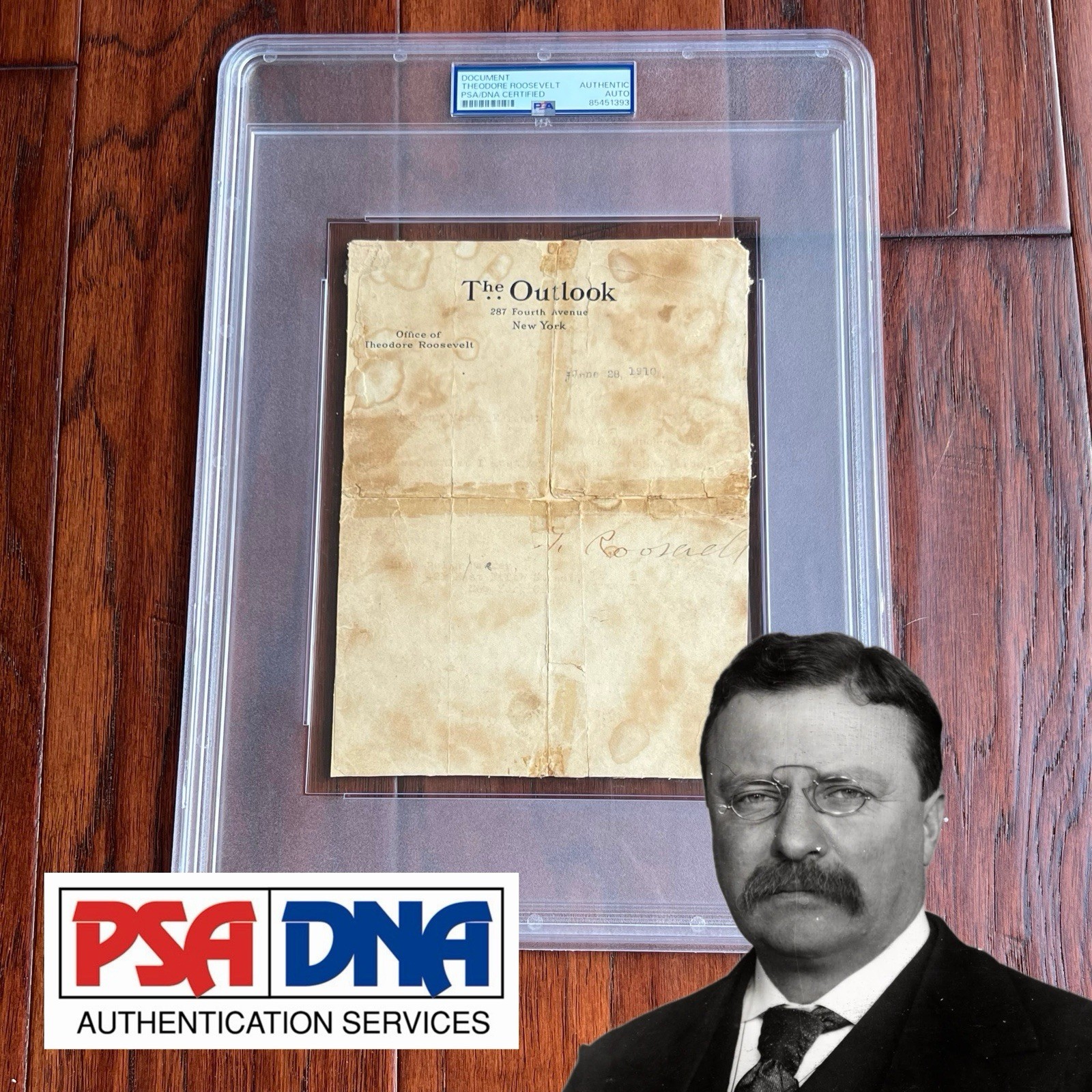 THEODORE ROOSEVELT * PSA * Autograph OUTLOOK Letter Signed 1910 Teddy President