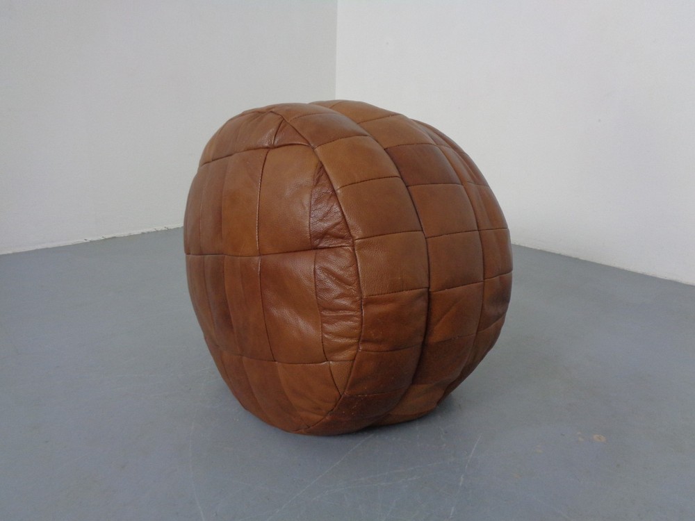 Vintage Patchwork Leather Footstool 60S