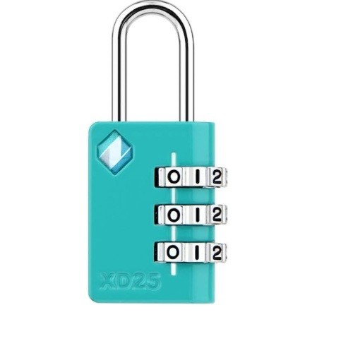 Zarker XD25 3-Digit Combination Small Mini Blue Padlock