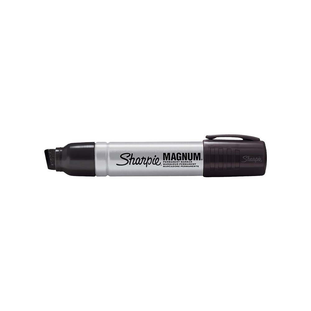 Sharpie Magnum Permanent Markers, Oversized Chisel Tip, Black, 12 Count -
