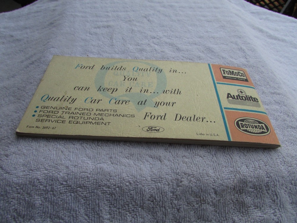 1967 Ford Owners Manual Original