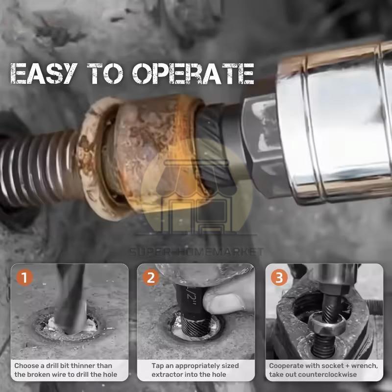 25PCS Multi-Spline Screw Extractor Set Hex Head Bit Socket Wrench Bolt Remover