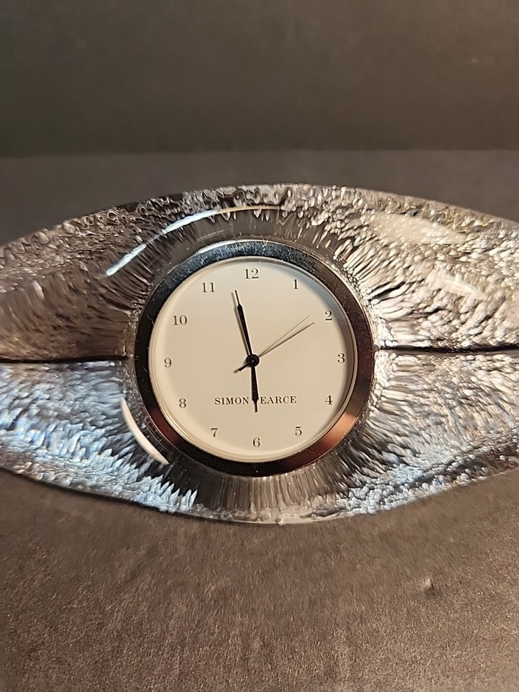 Simon Pearce Crystal Desk Clock Working