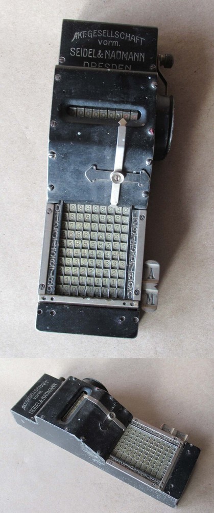 ANTIQUE GERMAN MECHANICAL CHAIN ADDING MACHINE CALCULATOR SEIDEL & NAUMANN, DRES