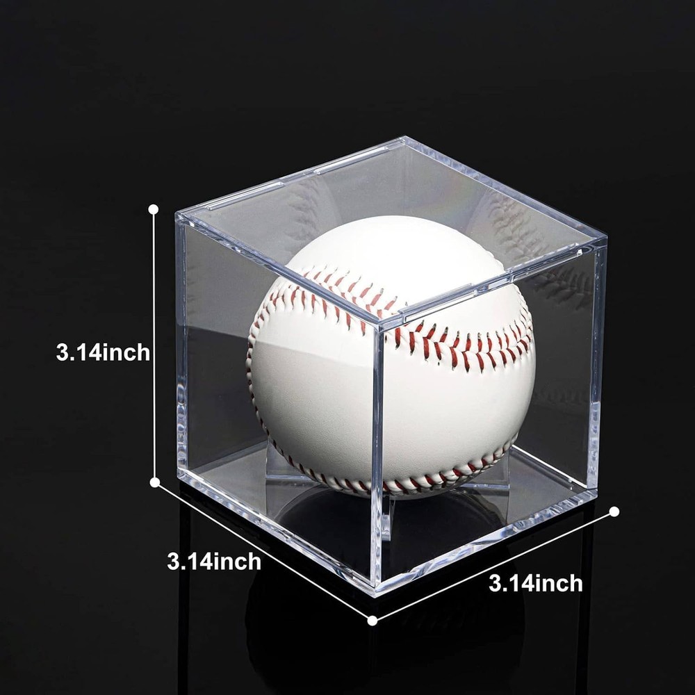 8 Pack Baseball Display Cases UV Protected Acrylic Clear Cube Memorabilia Holder