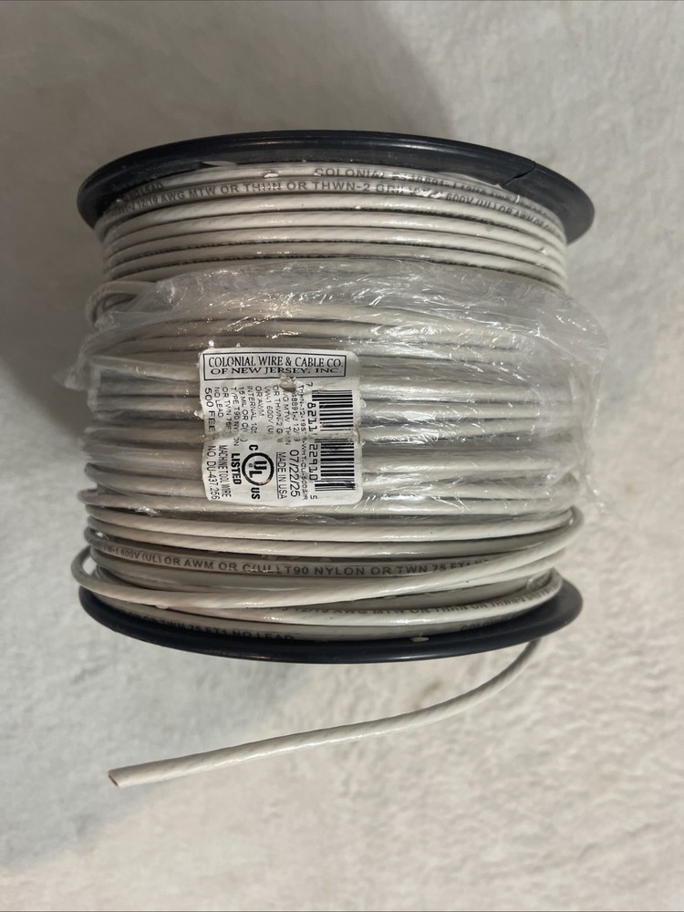 Colonial Wire & Cable Machine Tool Wire White 500 FT DU-437.256