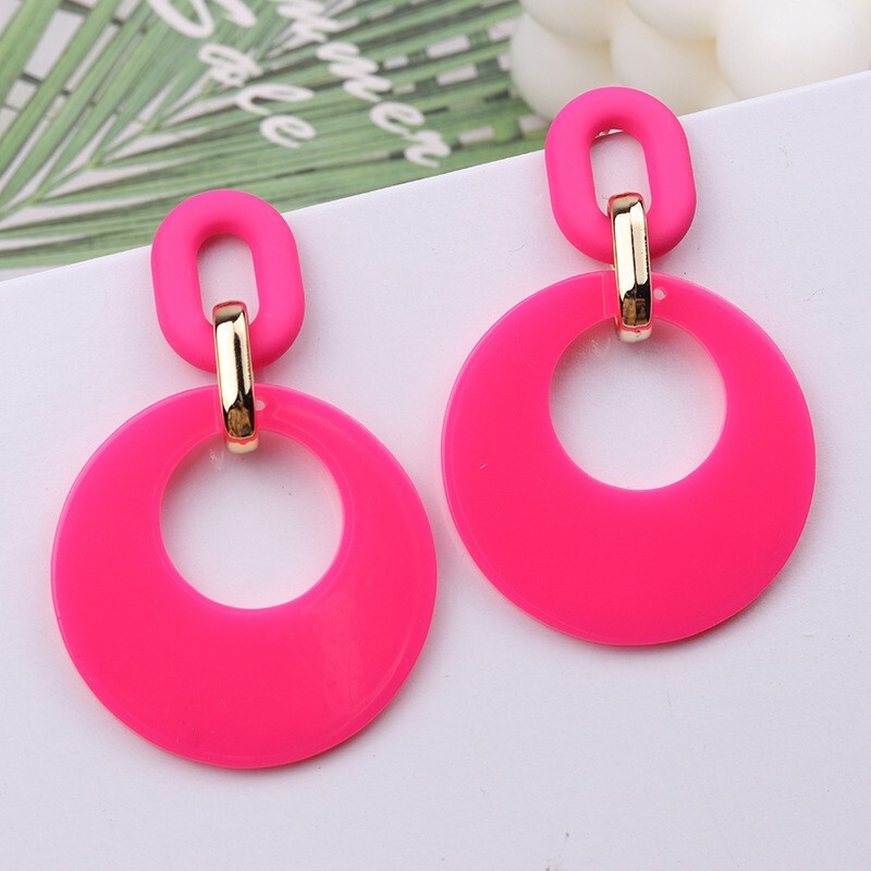 Macaron Colored Bold Statement Hoop Earrings for Summer