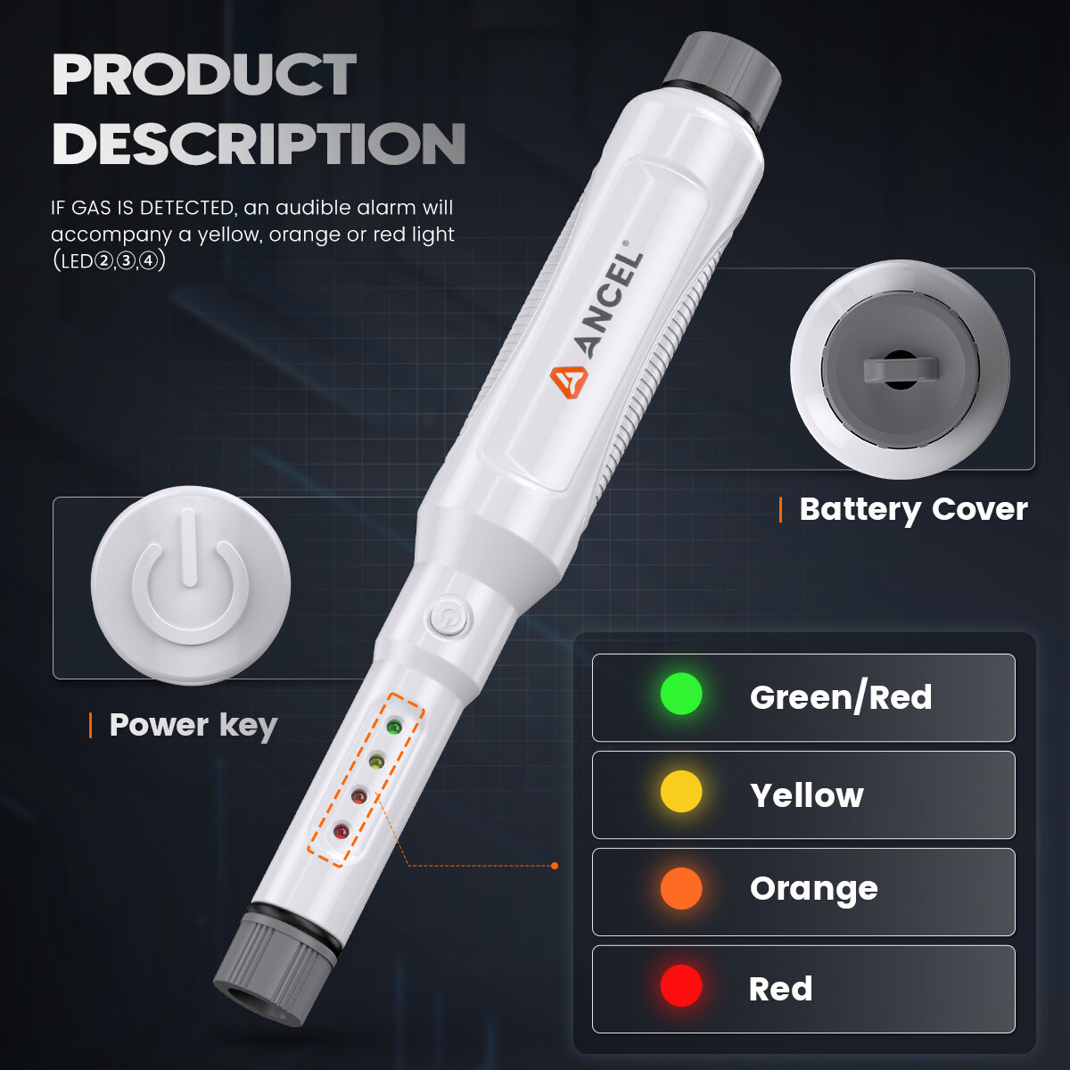 Portable Gas Leak Detector Tester Propane Methane Natural Gas Alarm Sensor Safe