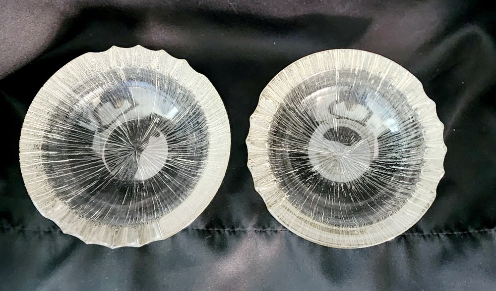 Vintage Starburst Pattern Heavy Glass Ashtray
