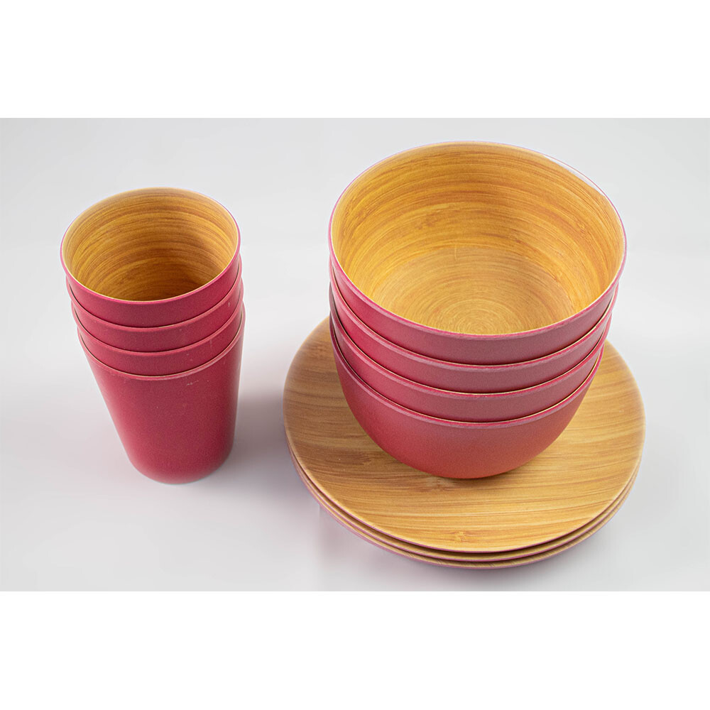 Kole Imports - Melamine Dining Set (Red)