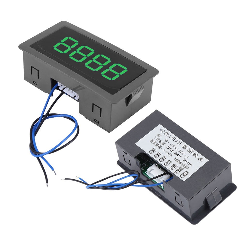 Green DC LED Digital Display 4 Digit 0-9999 Up/Down Plus/Minus Panel WT