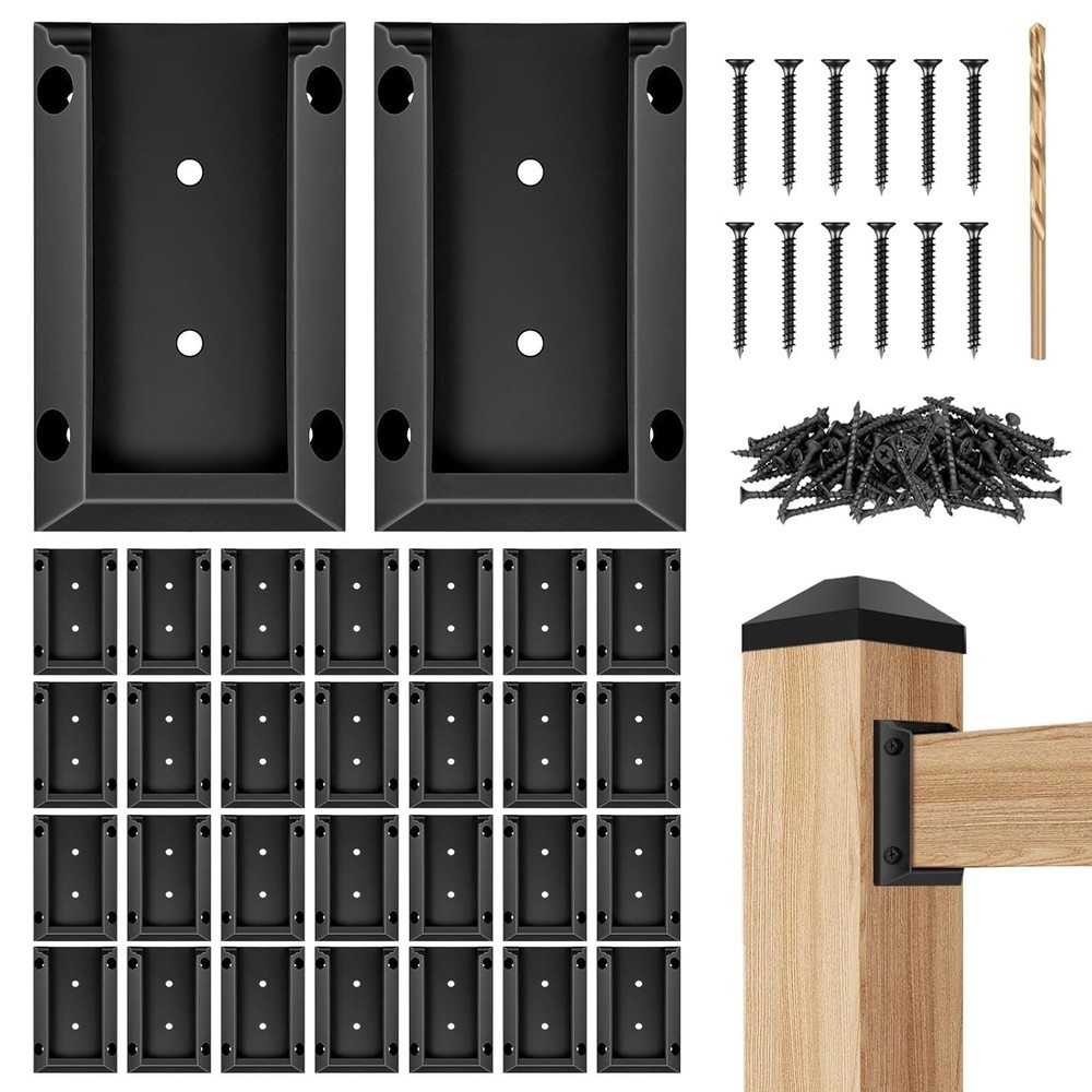 30PCS Deck Railing Bracket Connectors for 2x4 Railing Wood Post, Railing Post...