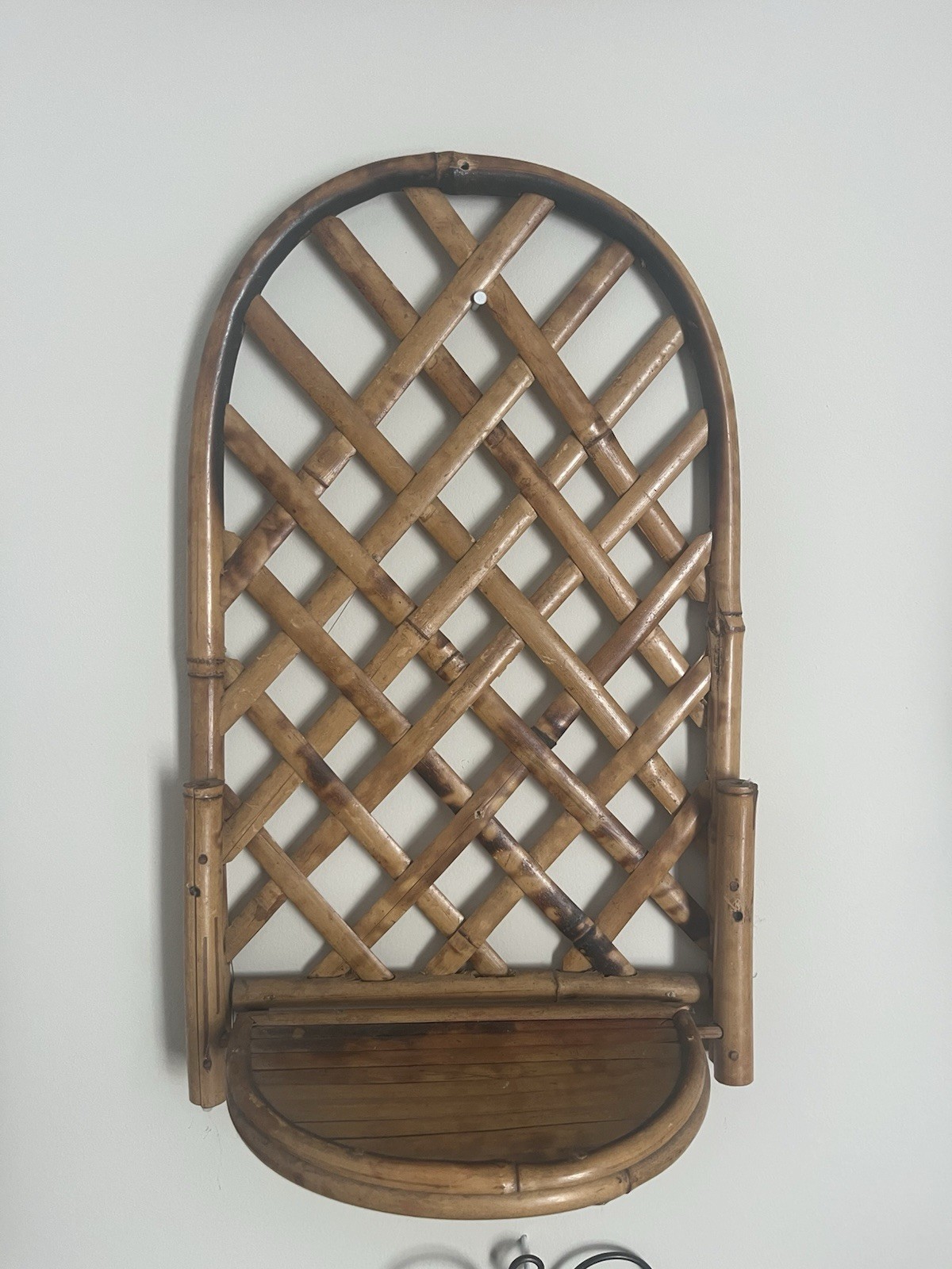 Antique Natural Bamboo And Rattan Shelf