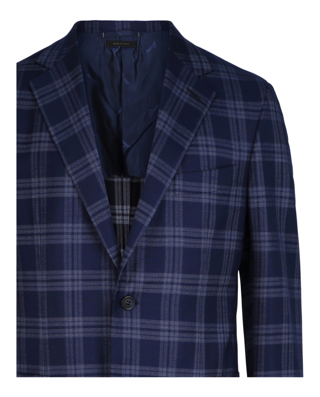Brioni Mens Single-Breasted Plaid Blazer