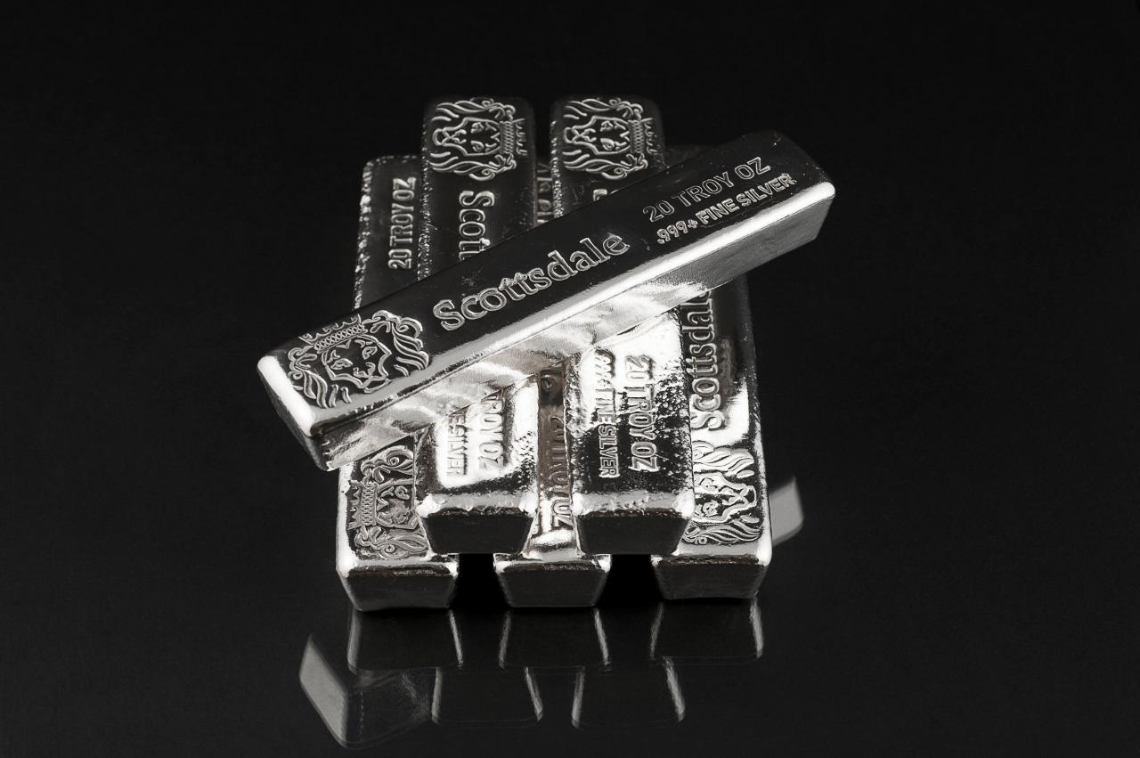 20 oz .999 Silver Bullion Long Cast Bar by Scottsdale Mint #A397
