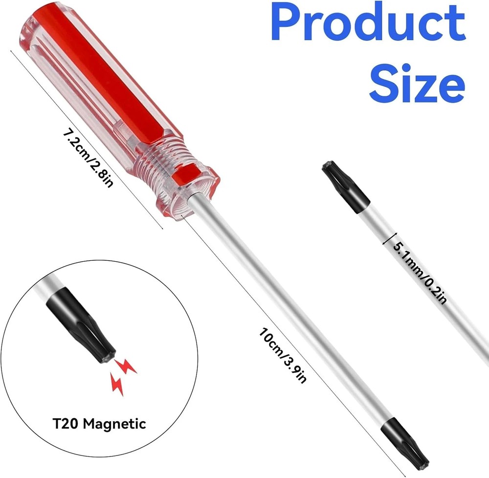 T20 Torx Security Screwdriver with Magnetic Tip Plastic Grip