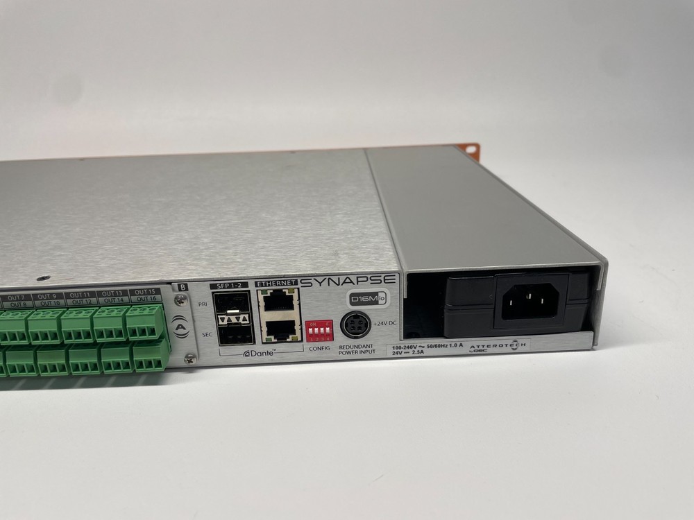 Q-SYS QSC Synapse D16MIO-NA Dante AES67 Networked Audio Interface (Attero Tech)