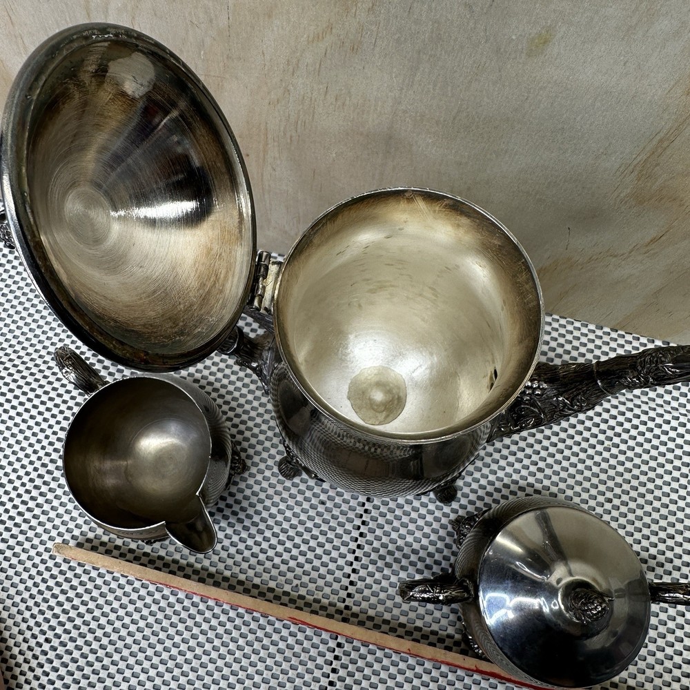 Silver Plated Tea/coffee Set Goth/victorian/dark Decor