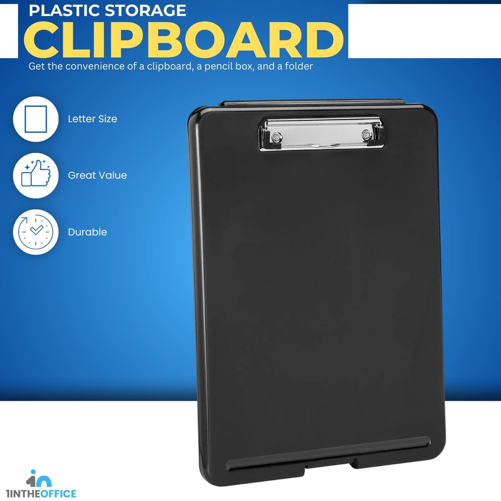 Plastic Storage Clipboard Letter Size, Plastic Clipboard with Low Profile Cli...