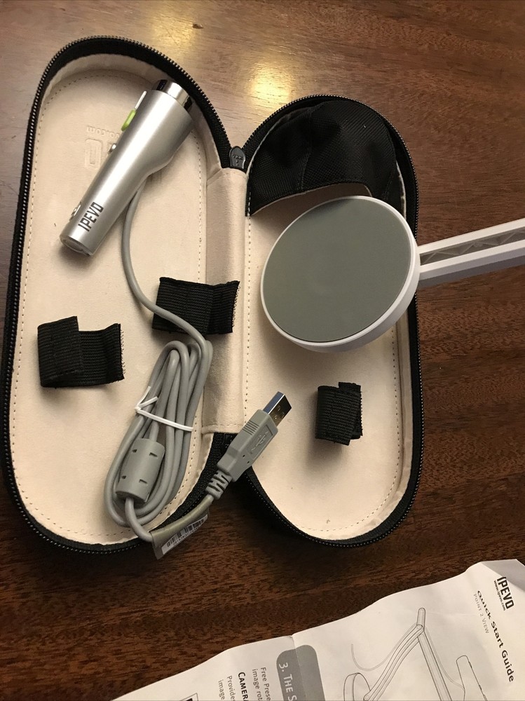 IPEVO CDVU-03IP Point 2 View USB Document Camera w/ Stand - Tested Gray White