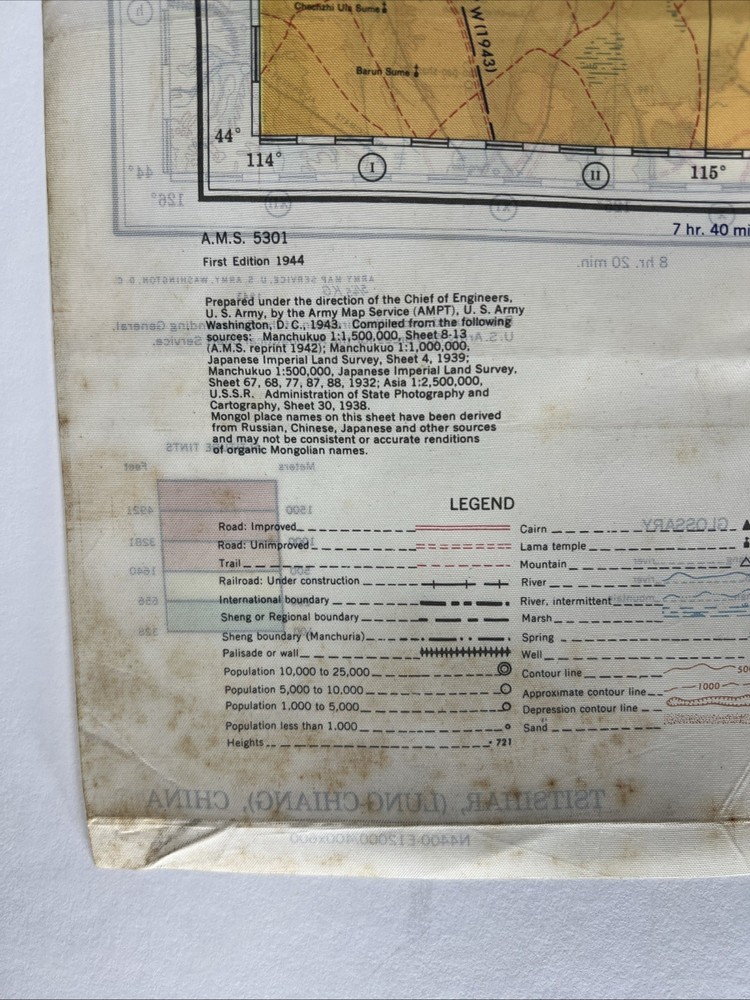 AAF CLOTH CHART Eastern Asia 1943