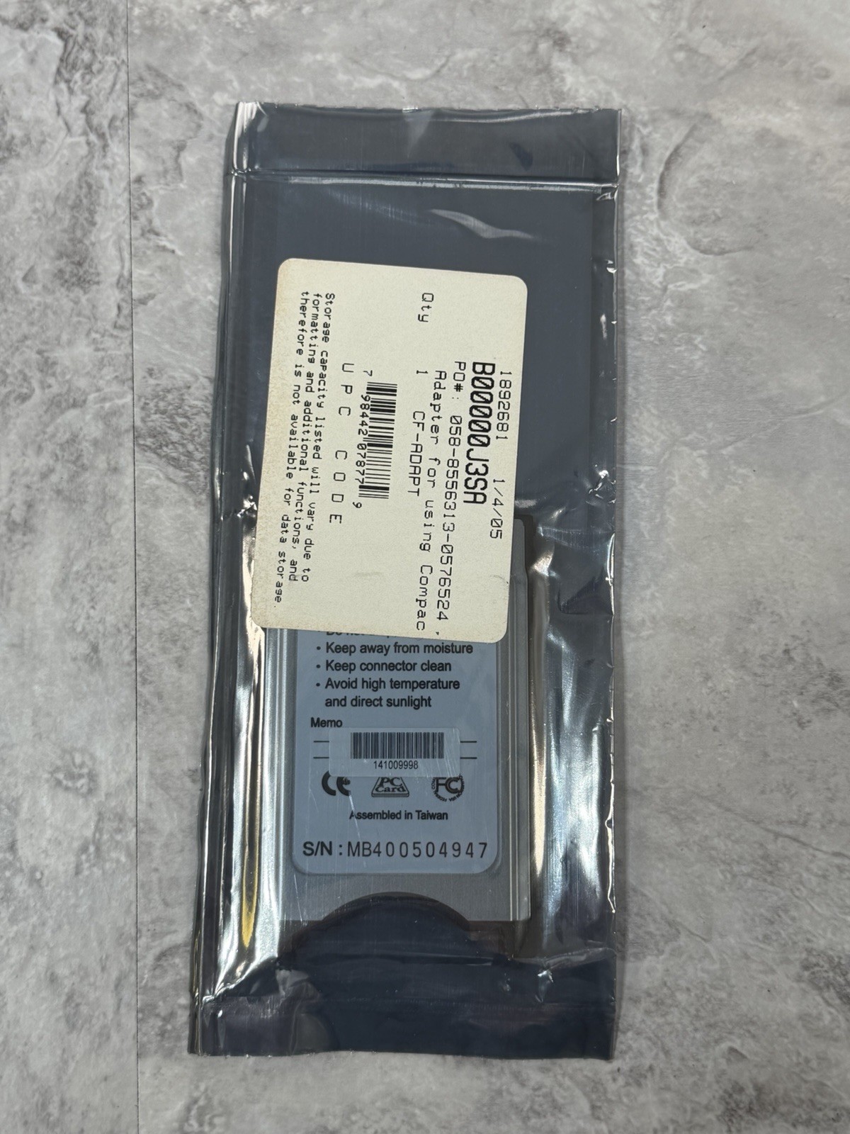 Lot Of 3 Viking PC Card CompactFlash Adapter - PCMCIA Type I (CF-ADAPT) NEW