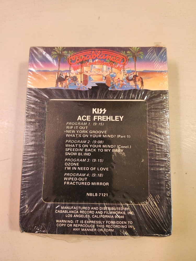KISS RARE Ace Frehley Vintage 1978 Casablanca Sealed 8-Track Aucoin NBL8-7121 VG