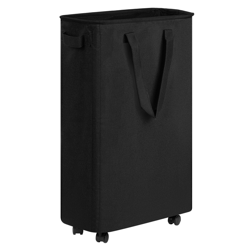 efluky Slim Laundry Hamper with Wheels, Rolling Basket for 60L, Black