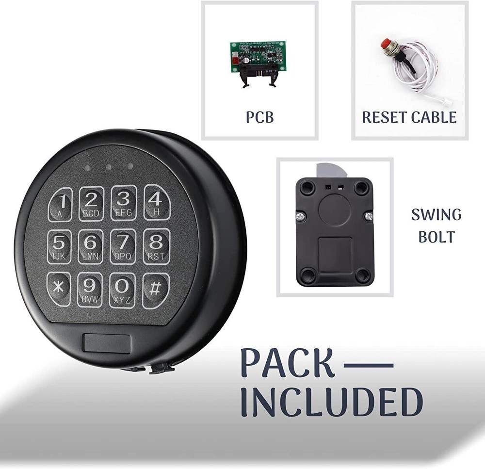 Gun Safe Lock Replacement & Swing Bolt Lock Black Keypad Electronic Safe Lock