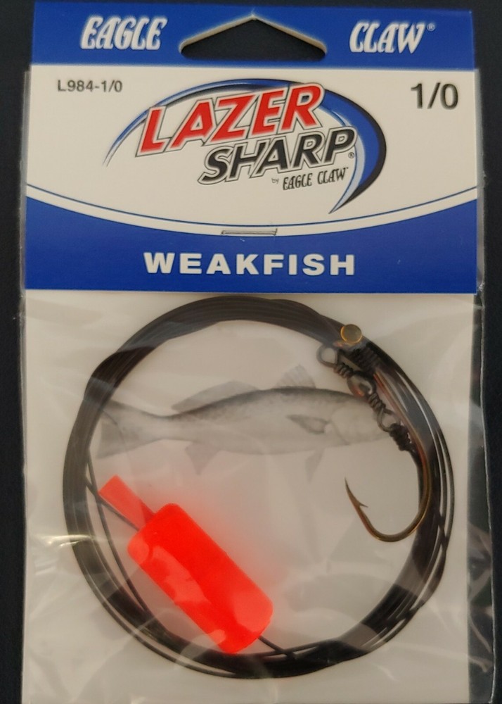 6 Packs Eagle Claw Weakfish Weak Fish Rigs Size 1/0 L984 6 Rigs