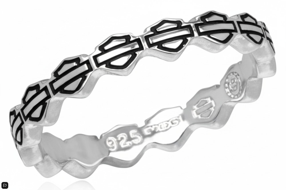 Harley-Davidson® Bar & Shield Logo Stacking Ring Sterling Silver 7 / HDR0169