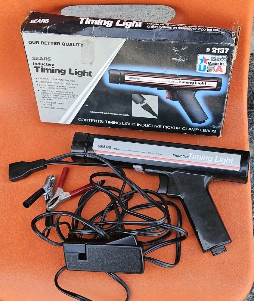 Vintage Sears Clamp On Inductive Timing Light Timing Analyzer wBox 92137