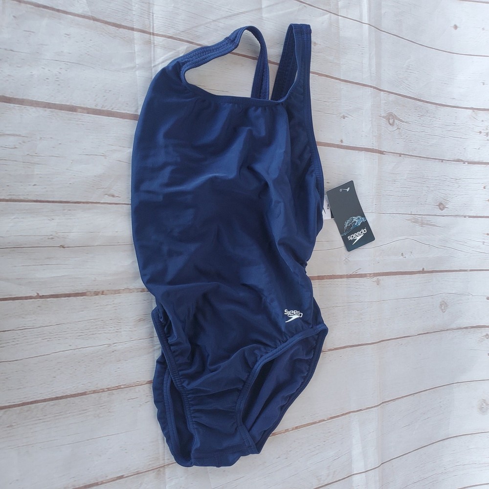 New with Tags Speedo Athletic One Piece ProLT Super Pro Solid Navy 8/34 (Medium)