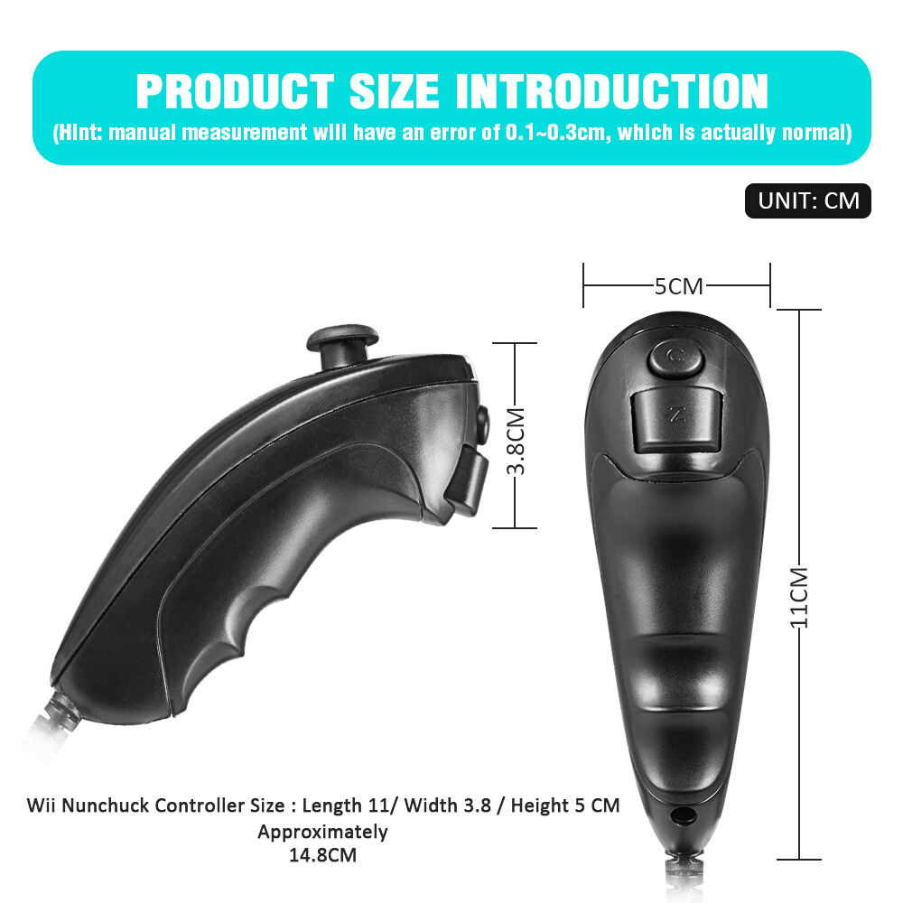 Built in Motion Plus Remote Controller & Nunchuck For Nintendo Wii Wii U + Strap