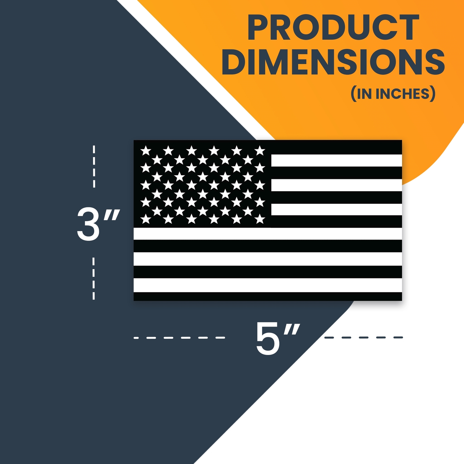 Black and White American Flag Magnet Decal, 3x5 Inches Automotive Magnet for Car