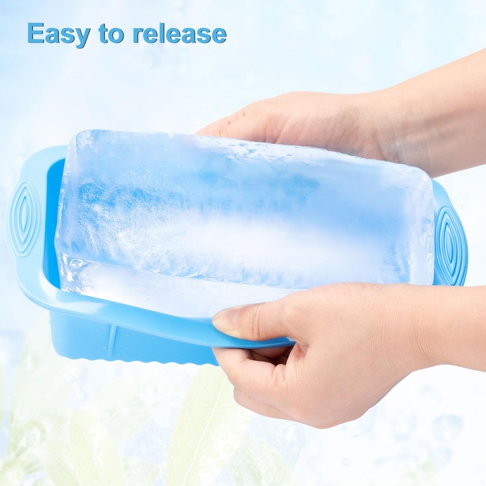 Extra Large Ice Block Mold for Bath, 4 Pack 9.4lb Big Large, Blue