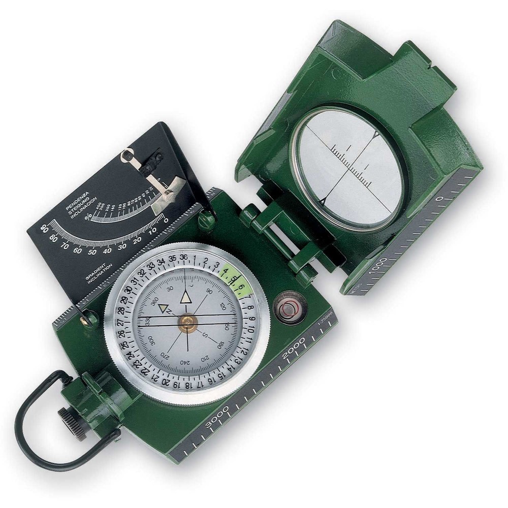 Metal Compass Liquid Filled With Clinometer Green
