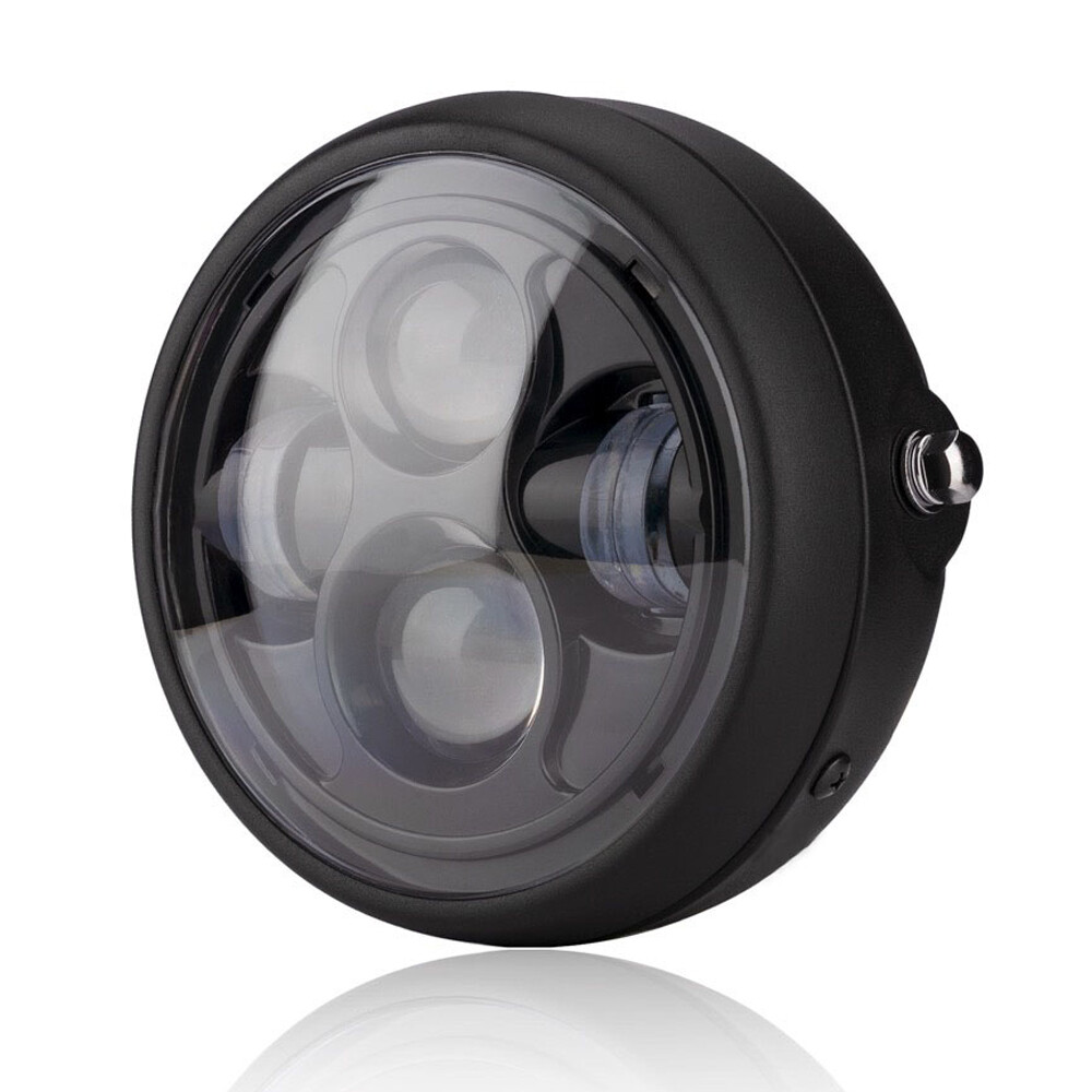 Universal Motorcycle 6.5" LED Hi/Lo Headlight With Bracket For Cafe Racer Bobber