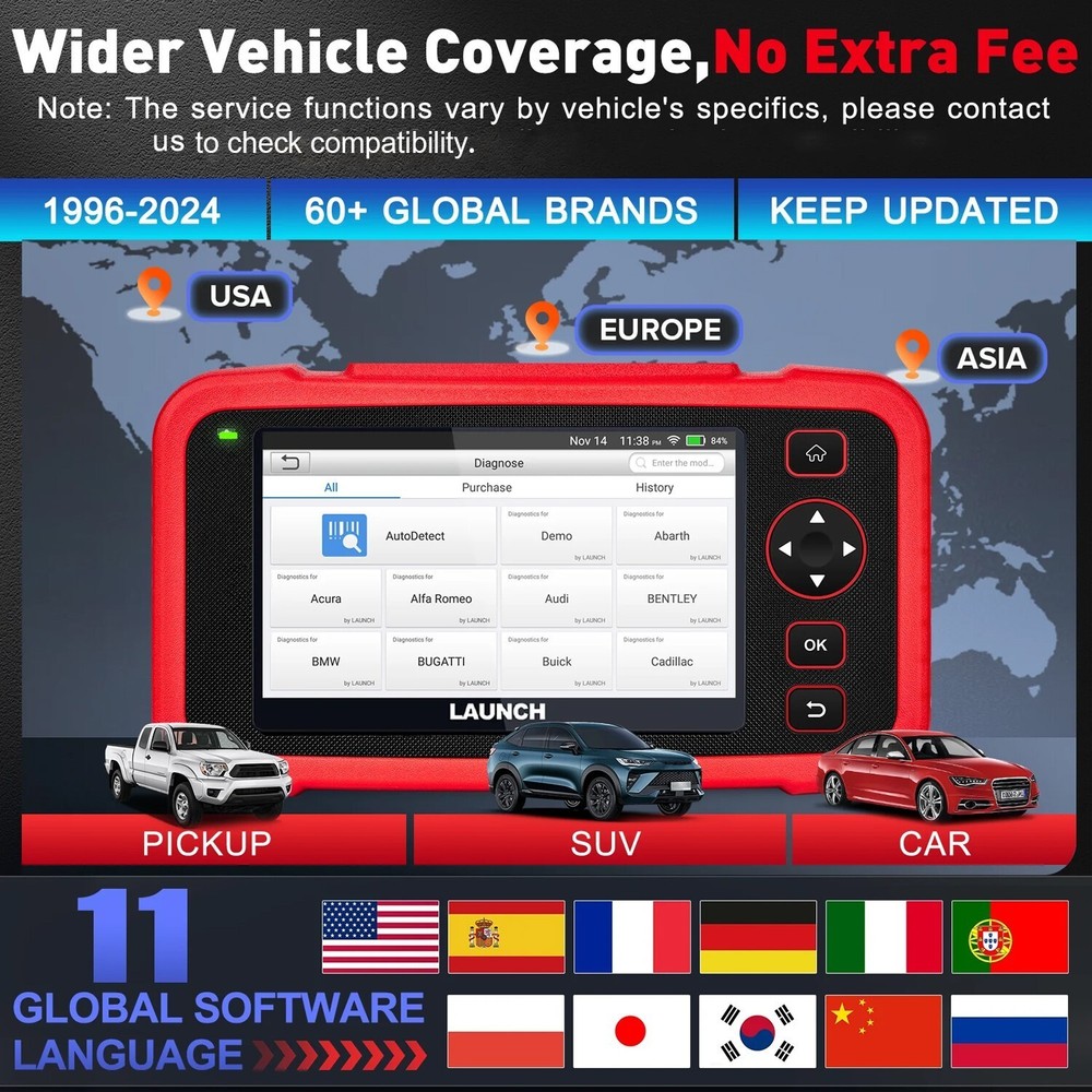 LAUNCH CRP123I V3.0 OBD2 Scanner ABS SRS TCM Engine Code Reader Car Diagnostic