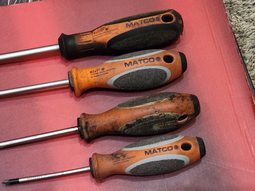 8x MAC & MATCO SCREWDRIVERS Phillips Flathead 3x Altered As Is