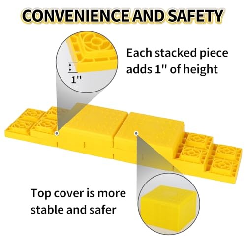 24 Pack RV Leveling Blocks, Stackable Jack Blocks, Interlocking 24 PACK