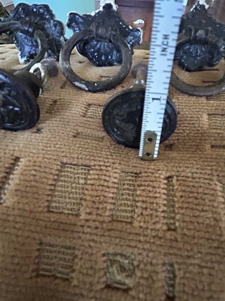 6 Antique Victorian Era Drawer Pulls And 2 Round Drawer Pulls