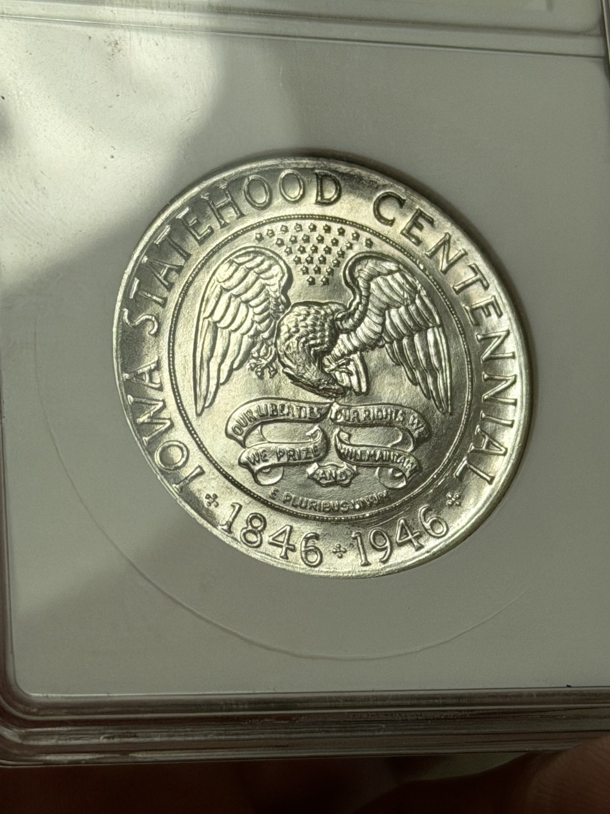 1946 P Iowa Commemorative 90% Silver Half Dollar ANACS MS 64 Vintage Soapbox