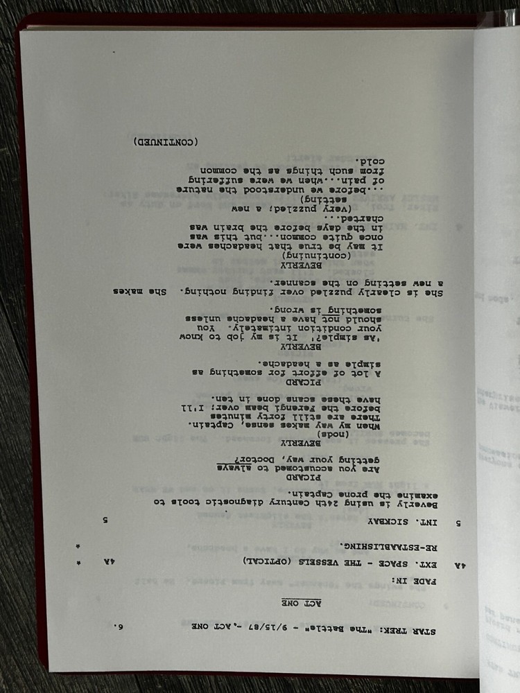 STAR TREK Script The Next Generation The Battle Revised Final Draft Sept 15 1987