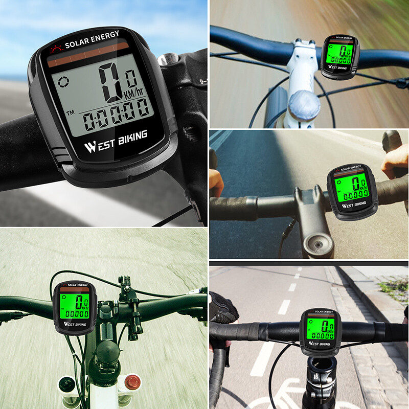 WEST BIKING Wireless Cycling Computer Waterproof Solar Energy Bicycle Computer