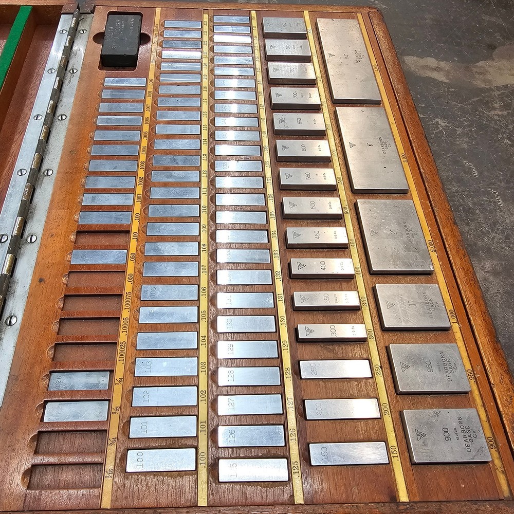 Dearborn Ellstrom .100-4" Steel Rectangular Gage Blocks Missing Wear Blocks
