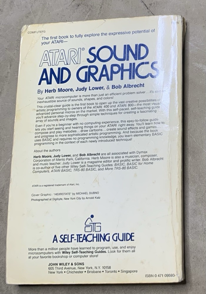 1982 Atari Sound And Graphics Book A Self-Teaching Guide