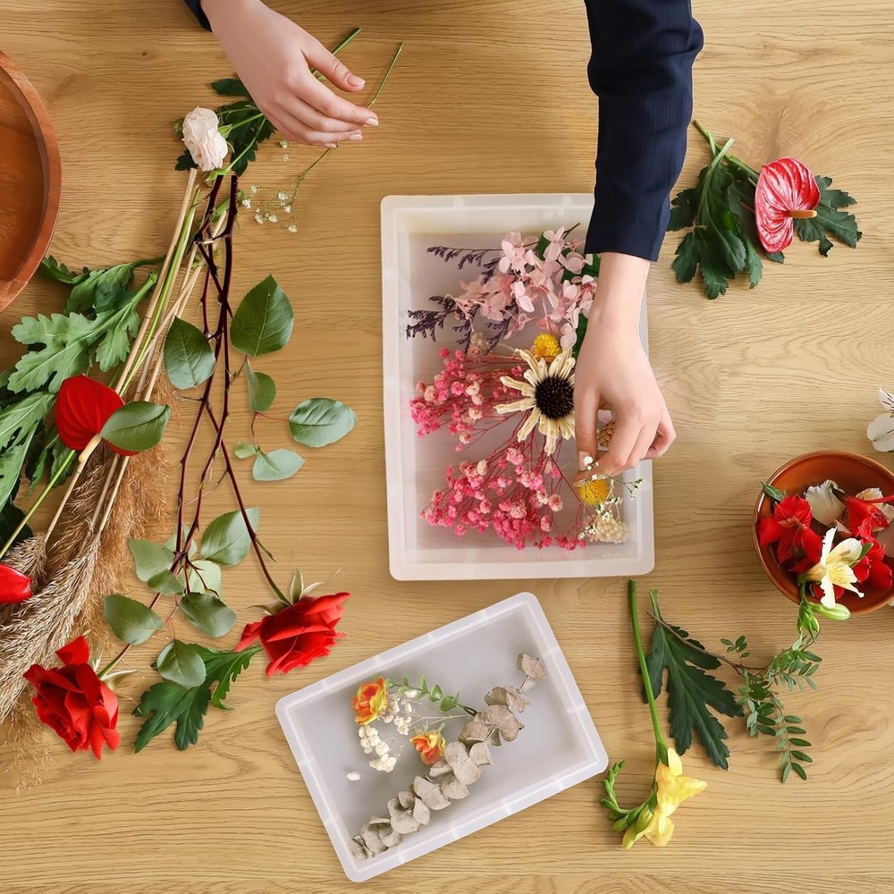 Large Rectangular Silicone Molds - Perfect for Flower Preservation & DIY Crafts