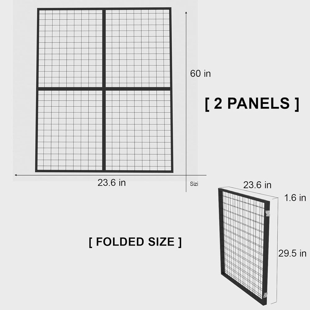 Foldable Grid Wall Panel Set - Heavy Duty Display Rack for Retail & Events