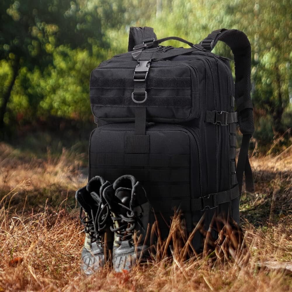 30L Military Black Tactical Backpack Rucksack Camping Hiking Bag Outdoor Travel
